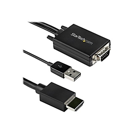 StarTech.com 2m VGA to HDMI Converter Cable with USB Audio Support & Power, Analog to Digital Video Adapter Cable to connect a VGA PC to HDMI Display, 1080p Male to Male Monitor Cable - Supports Wide Displays (VGA2HDMM2M) - Adapterkabel - HDMI / V...