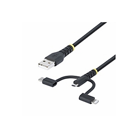 StarTech.com 3.3ft USB Multi Charging Cable Lightning/Micro-USB/Type-C - Cable - Digital