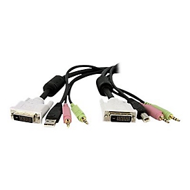 StarTech.com 4-in-1 USB Dual-Link DVI-D KVM-switch Kabel met Audio en Microfoon - kabel voor toetsenbord / muis / video / audio - 4.6 m