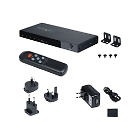 StarTech.com 4-Port 8K HDMI Switch, HDMI 2.1 Switcher 4K 120Hz HDR10+, 8K 60Hz UHD, HDMI Switch 4 In 1 Out, Auto/Manual Source Switching, Remote Control and Power Adapter Included - 7.1 Channel Audio/eARC (4PORT-8K-HDMI-SWITCH) - Video/Audio-Schal...
