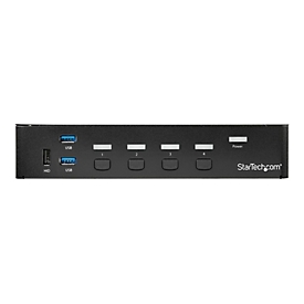 StarTech.com 4 Port DisplayPort KVM Switch - DP KVM Umschalter mit USB 3.0 Hub - 4K 30Hz - KVM-/USB-Switch - 4 Anschlüsse - an Rack montierbar