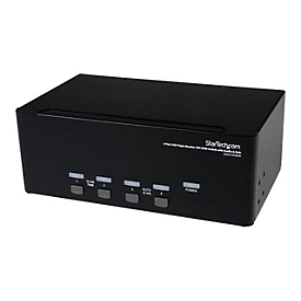 StarTech.com 4 Port Dreifach Monitor DVI USB KVM Switch mit Audio und USB 2.0 Hub - Tripel Monitor KVM Umschalter - KVM-/Audio-/USB-Switch - 4 Anschlüsse
