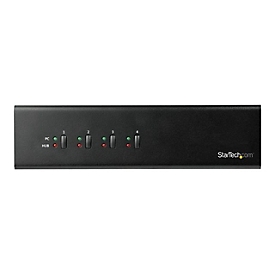 StarTech.com 4 Port DVI KVM Switch mit USB 3.0 Hub - Dual Monitor KVM Umschalter - TAA konform - 1920 X 1200 digitale Auflösung - KVM-/Audio-/USB-Switch - 4 x KVM/Audio/USB