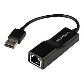 StarTech.com Adaptateur réseau USB 2.0 vers Ethernet - 10/100 Mb/s - Convertisseur / Dongle USB vers RJ45 - Mâle / Femelle - Noir - adaptateur réseau - USB 2.0 - 10/100 Ethernet