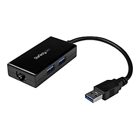 StarTech.com Adaptateur réseau USB 3.0 vers Gigabit Ethernet avec hub USB 3.0 à 2 ports (USB31000S2H) - adaptateur réseau - USB 3.0 - Gigabit Ethernet x 1