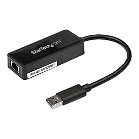 StarTech.com Adaptateur réseau USB 3.0 vers Gigabit Ethernet avec port USB intégré - Carte réseau GbE USB vers RJ45 - Noir - adaptateur réseau - USB 3.0 - Gigabit Ethernet