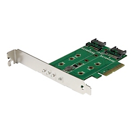 StarTech.com Adaptateur SSD M.2 NGFF à 3 ports - 1x M.2 PCIe (NVMe) - 2x M.2 SATA III - PCIe 3.0 - PCIe - M.2 - SATA - Hauteur totale / Profil bas - PCIe 3.0 - 50000 h - CE - FCC - TAA - REACH