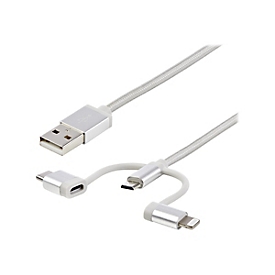 StarTech.com Câble USB multi connecteur de 1 m - Lightning, USB-C, Micro USB (LTCUB1MGR) - câble USB - 1 m