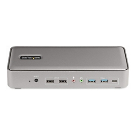 StarTech.com Dual-Laptop USB-C KVM Docking Station, Dual Monitor 4K 60Hz DisplayPort Dock, 5-Port USB Hub, GbE, 90W/45W Power Delivery to Two Laptops, Windows/Mac, 2-Host KVM Dock - Dockingstation - USB-C 3.2 Gen 2 - 2 x DP - 1GbE - TAA-konform