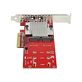 StarTech.com Dual M.2 PCIe SSD Adapter Card, x8 / x16 Dual NVMe or AHCI M.2 SSD to PCI Express 3.0, M.2 NGFF PCIe (M-Key) Compatible, Vented, Supports 2242, 2260, 2280, JBOD, Mac & PC - Full/Low-Profile Brackets (PEX8M2E2) - Schnittstellenadapter ...