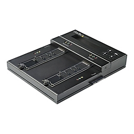StarTech.com Duplicateur et effaceur autonome M.2 SATA & M.2 NVMe - Cloneur/effaceur HDD/SSD M.2 PCIe AHCI/NVMe - M.2 SATA - 2.5/3.5" SATA - Effaceur/duplicateur de disque dur externe - TAA - Duplicateur hdd/ssd - 1 copies - SATA - Noir - Métal - ...