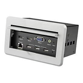 StarTech.com Konferenztisch Tischanschlussfeld für Audio und Video - 4K - HDMI / VGA / DP - HDMI Ausgang - Kabelmanagement - Befestigungsplatte