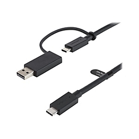 StarTech.com StarTech 1m USB-C Kabel mit USB-A Adapter Dongle - Hybrid 2-in-1 USB-C Kabel mit USB-A - USB-C auf USB-C (10Gbit/s - 100W PD)
