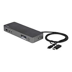StarTech.com USB-A & USB-C Docking station - Hybrid Universal Laptop Dockingstation für zwei Monitoren 4K60Hz HDMI & DP - USB 3.1 Hub, GbE - 60W Power Delivery - Windows, Mac & Chrome (DK30C2DPPDUE) - Dockingstation
