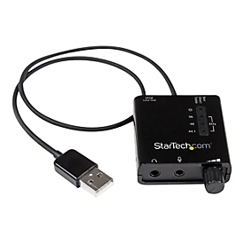 StarTech.com USB Audio Adapter - Externe USB Soundkarte mit SPDIF Digital Audio mit 2x 3,5mm Klinke - USB auf Audio Konverter - Schwarz - Soundkarte