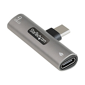 StarTech.com USB C Audio & Charge Adapter, USB-C Audio Adapter with USB-C Audio Headphone/Headset Port and 60W USB Type-C Power Delivery Pass-through Charger, For USB-C Phone/Tablet/Laptop - USB-C Audio/Charging (CDP2CAPDM)