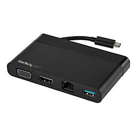 StarTech.com USB C Multiport Adapter mit HDMI und VGA - Mac / Windows / Chrome - 4K - 1x USB-A Port - GbE - Mobiler USB-C Adapter - Dockingstation - USB-C - VGA, HDMI - GigE