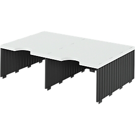 Station de tri styrodoc Jumbo styro®, format C4, 1 étage/2 rangées/2 compartiments, noir