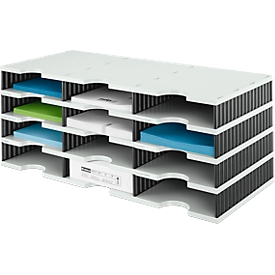 Station de tri styrodoc Standard styro®, format C4, 4 étages/3 rangées/12 compartiments, gris/noir