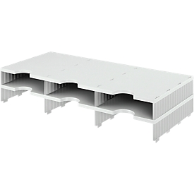 Station de tri styrodoc Standard styro®, format C4, polystyrène, unité d'extension, gris/gris