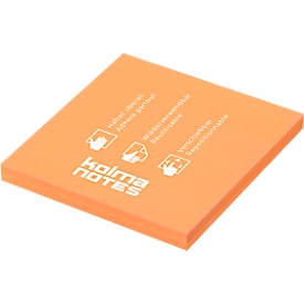 Statische Notizzettel Kolma Notes, 76 x 76 mm, 100 Blatt, orange