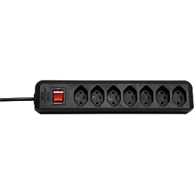 Steckdosenleiste brennenstuhl® cleverLINE, 7-fach, bis 2300 W, mit beleuchtetem Schalter, IP20, Kabellänge 2 m, Kunststoff, schwarz