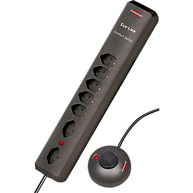 Steckdosenleiste brennenstuhl® Eco-Line Comfort Switch, 7-fach, mit externem Fuss-Trittschalter, bis 2300 W, Kabellänge 2 m, Kunststoff, anthrazit