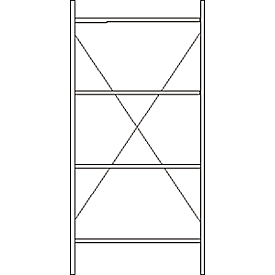 Grundregal, 4 Böden, H 2278 x B 1055 x T 300 mm, lackiert