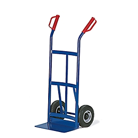 Steekwagen met gebogen achterkant, draagvermogen 200 kg, volrubberen banden
