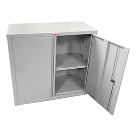 Steel cabinet Phoenix SCF0891GGK, foldable, 1 shelf, key lock, W 915 x D 370 x H 830 mm, steel, light gray RAL 7035