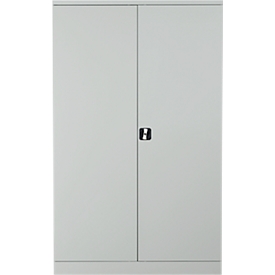 Steel hinged door cabinet, W 1200 x D 420 x H 1950 mm, light grey 7035