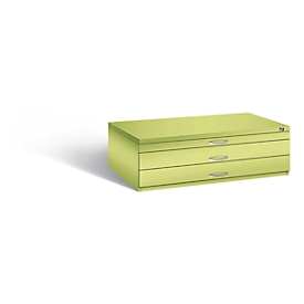 Steel plan cabinet, for formats up to DIN A0, 3 drawers