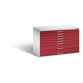 Steel plan cabinet, for formats up to DIN A1, 8 drawers