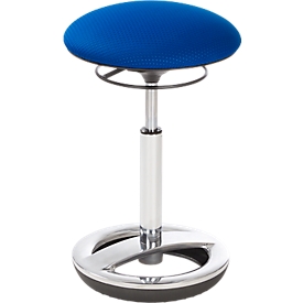 Stehhilfe Sitness HIGH BOB, ergonomisches Sitzen, Sitzhöhe 490 bis 700 mm, blau, Gestell verchromt