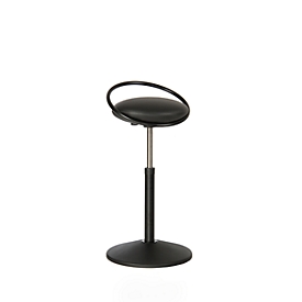 Stehhocker ROVO SOLO mit Ring, Kunstleder, schwarz/schwarz