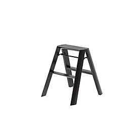 Stehleiter Metaphys Lucano Black, 2 Stufen, bis 100 kg, zusammenklappbar, B 155 x H 620 mm, Aluminium, schwarz