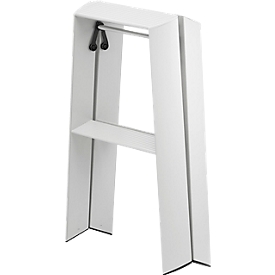 Stehleiter Metaphys Lucano Crystal Grey, 2 Stufen, bis 100 kg, zusammenklappbar, B 155 x H 620 mm, Aluminium, grau