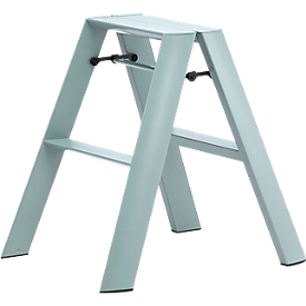 Stehleiter Metaphys Lucano Dusty Mint, 2 Stufen, bis 100 kg, zusammenklappbar, B 155 x H 620 mm, Aluminium, grün