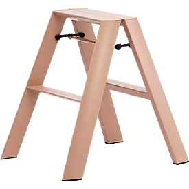 Stehleiter Metaphys Lucano Peach Brown, 2 Stufen, bis 100 kg, zusammenklappbar, B 155 x H 620 mm, Aluminium, braun