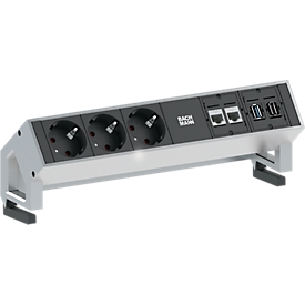 Stekkerdoos Desk 2, CAT6, USB, HDMI,, aluminium