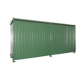 Stellingcontainer BAUER CEN 59-2, staal, schuifdeur, B 6245 x D 1550 x H 2980 mm, groen