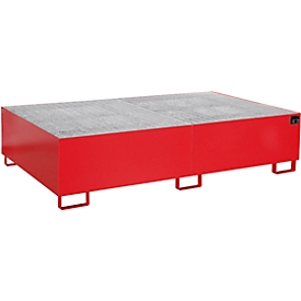 Stellinglekbak type RW/GR 2200-2, met rooster, rood RAL3000