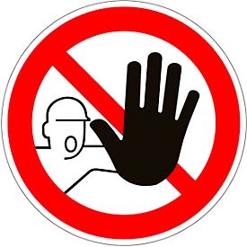 Sticker Verboden toegang voor onbevoegden, Ø 200 mm, 5 stuks