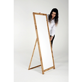 Stoepbord FLOOR - hout - B 440 x H 1370 mm - whiteboard- magnetisch - grenenhout