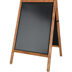 Stoepbord MULTI - hout - B 704 x D 750 x H 1150 mm - magnetisch - 2 beschrijfbare zijden - beuken
