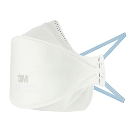 Stofmasker 3M Aura™ 9320+, type FFP2, 94% deeltjesfiltratie, zonder ventiel, 3-delig ontwerp, plat opvouwbaar, wit, 5 stuks