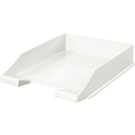 Storage basket HAN Classic, for A4/C4 format, with labeling field, stackable, W 255 x D 348 x H 65 mm, plastic, white 10 pieces 