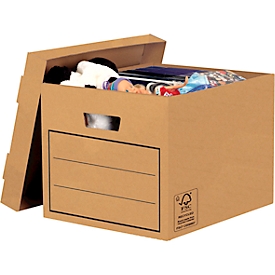 Storage box Bankers Box, 10 pieces, W 320 x D 390 x H 260 mm, B-flute corrugated cardboard, brown