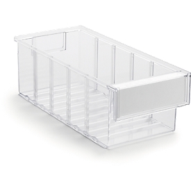 Storage drawer 3015, clear, W 300 x D 132 x H 100mm, 2.5L, clear