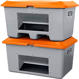 Streugutbehälter unterfahrbar, mit Entnahmeöffnung, 200 l, L 890 x B 600 x H 690 mm